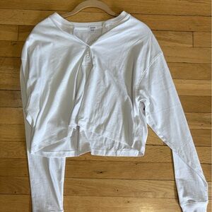 Garage oversized white long sleeve